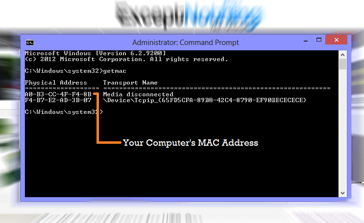 Find MAC Address in Windows