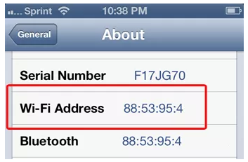 Finding MAC Address in iPhone, iPad and iPod